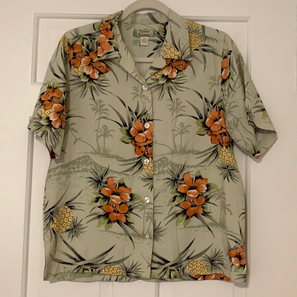 Tommy Bahama Pineapple and Hibiscus Button Down
